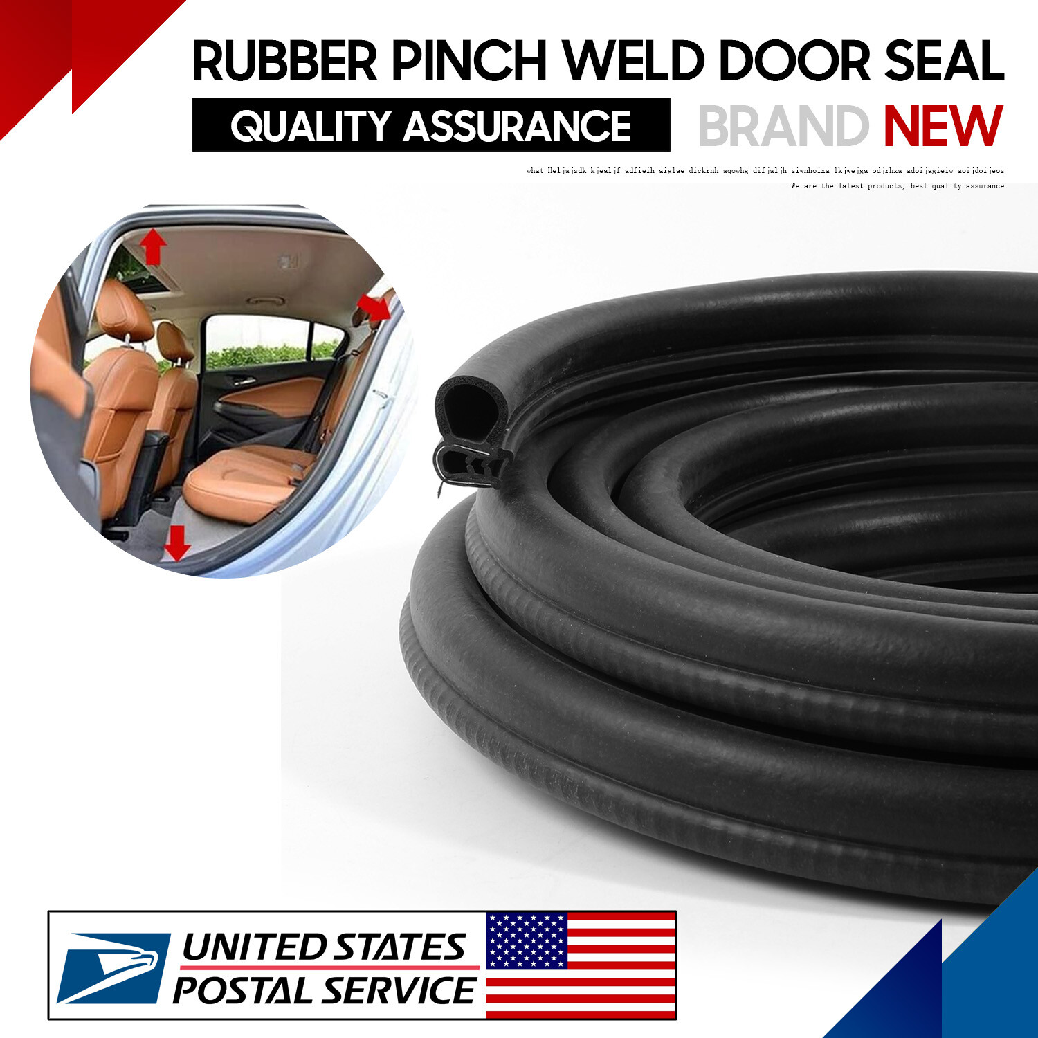 20FT Rubber Edge Trim for Car Door Trunk Window Noise Reduction and Protection