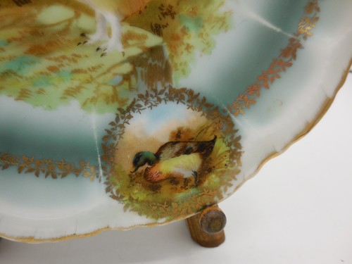 Vintage PM Bavaria German China Plate Game Bird Gold Gilt Plate 8" - Picture 6 of 9