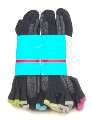 Fruit of the Loom® Women's Black Crew Socks 6-Pack "Fitness Active" - Picture 2 of 5