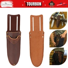 Leather Garden Shears Sheath 2 in 1 Tool Case Scissors Scabbard Belt Holder USA