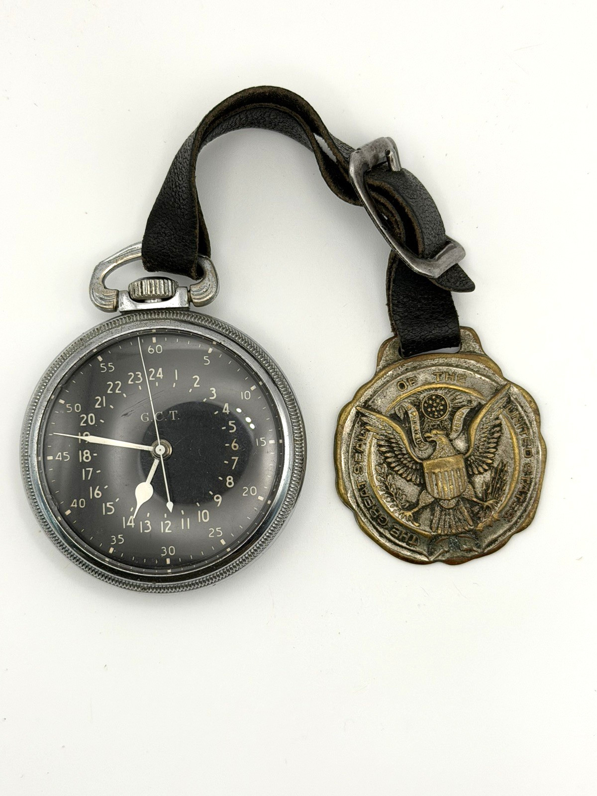 Hamilton 4992B US Military WWII 22 Jewels Pocket Watch with interesting fob 1941