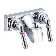 Mobile Home RV Tub Shower Faucet, Double Handles, 4" on Center