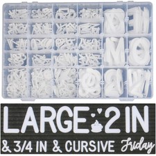 Changeable Felt Board Letters Set - 559 White Letters, Cursive Words, Months 