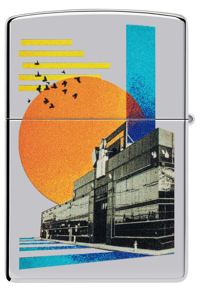 Zippo Pop HQ Design High Polish Chrome Windproof Pocket Lighter, 250-120952