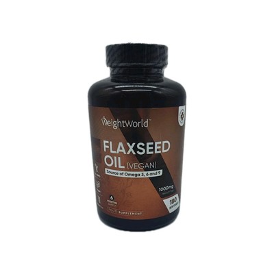 Omega 3 - Leinöl - 180 Kapsel - Vegan Omega 3 6 9 - 1000mg Leinsamenöl - Vegan