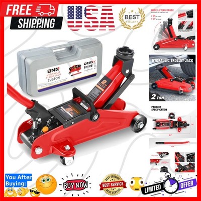 Floor Jack 2 Ton 4000 lbs Capacity, Fast Lift Low Profile Hydraulic Trolley J...