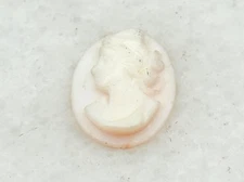 Antique Hand Carved Loose Oval Cameo Woman’s Side Profile Small Petite ￼