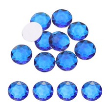 10 x Flat Back Round Acrylic Rhinestones 40mm Deep Blue Flatback Crystal