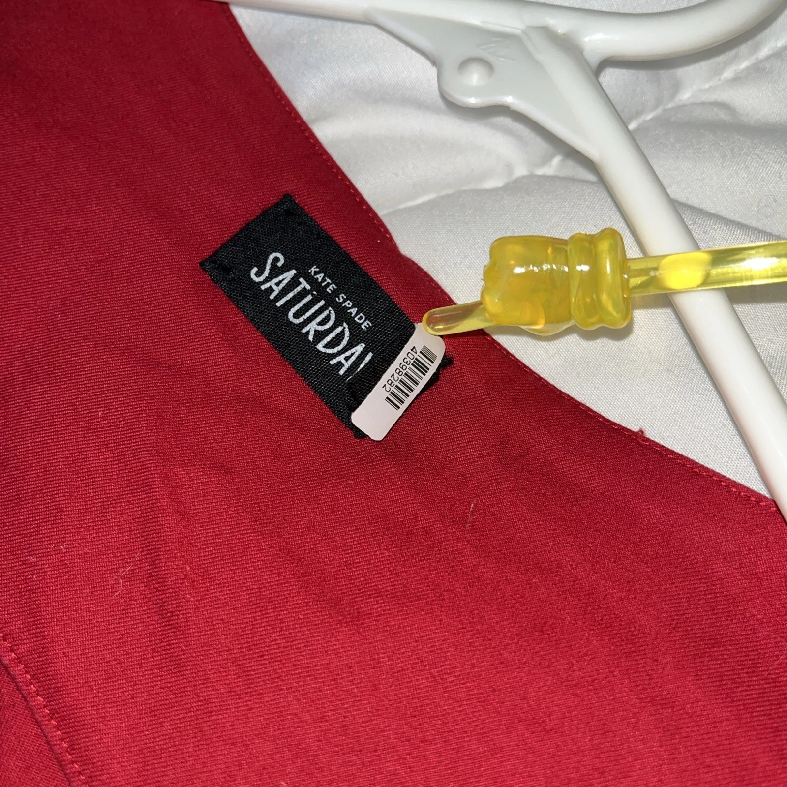 Abito smanicato Kate Spade Saturday donna MED rosso scollo a V con zip frontale e tasche