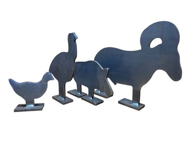 1/2sc 3/8''AR500 IHMSA/NRA Metallic Silhouette Targets 4pc Steel Rifle Knockovers