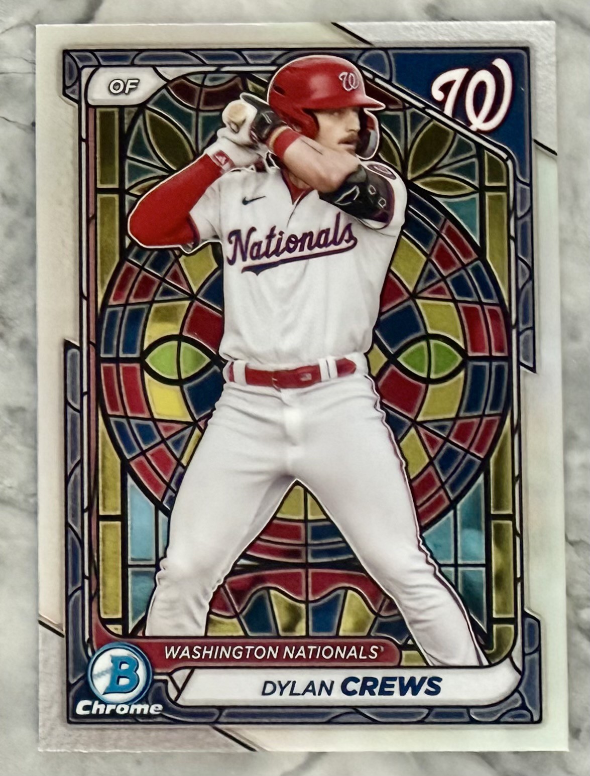 2024 Bowman Chrome #BCP-193 Dylan Crews Etched in Glass Variation RC Rookie SSP