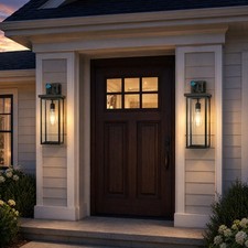 20" 2 Pack Outdoor Wall Light Dusk to Dawn Porch Sconce Exterior Lantern Fixture