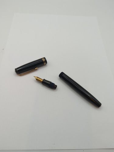 Vintage Parker Victory 1950s 14k Nib Fountain Pen Button Filler Black ...