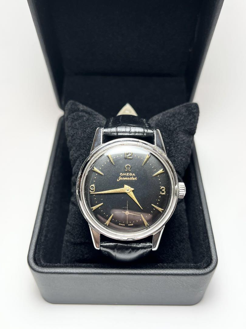 OMEGA Seamaster Manual Wind 1950s Rare Black Dial Vintage OMEGA Seamaster Manual Wind 1950s Rare Black Dial Vintage