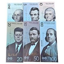 6pcs US Presidents Banknote Set - Sammlerbanknote mit US Pers&ouml;nlichkeiten