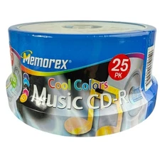 Vintage Memorex Cool Colors Sealed CD-R Music 25 CD pack 40x 700MB 80 Min