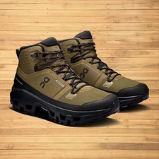 Men's On Running Cloudrock Mid Wp 3MF10161473 Hunter/Black - Size US (7-12)