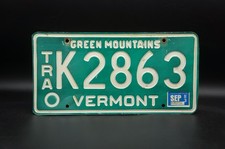 1983 Vermont Vintage Green Mountains License Plate # K2863