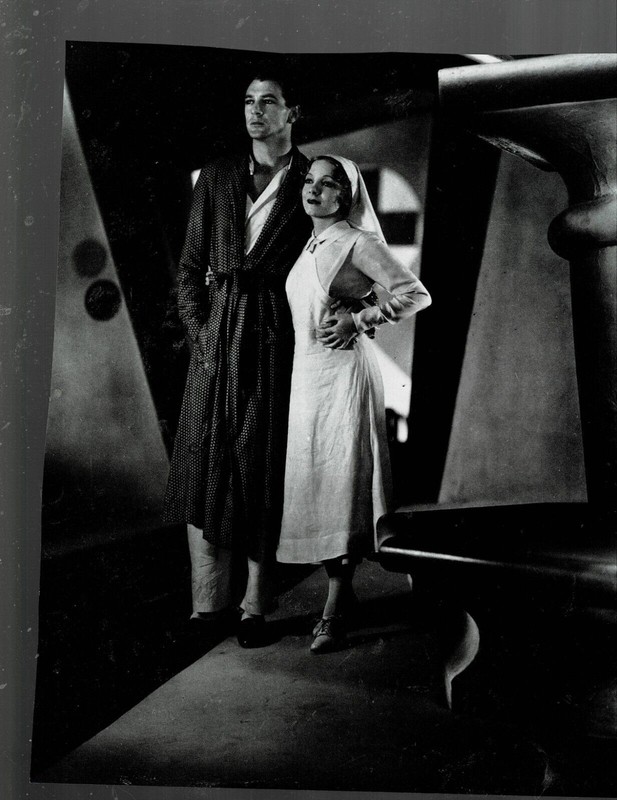 SUPER RARE!! 8X10 1930s MAGAZINE PHOTO ORIG HELEN HAYES AND GARY COOPER!!