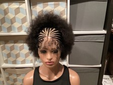 Braided Cornrow ponytail human Hair Wig. It  s Made On A Full Lace Women  s Wig