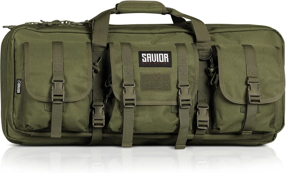 Spacious 36-Inch Olive Drab Tactical Case for Rifles & Pistols - 4 Compartments - Image 3 of 4