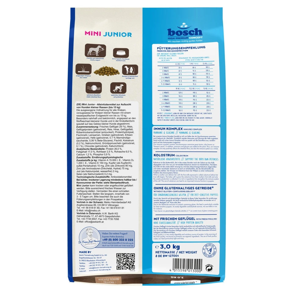 Bosch Mini Junior 3 kg, Trockenfutter, NEU - Bild 3 von 3