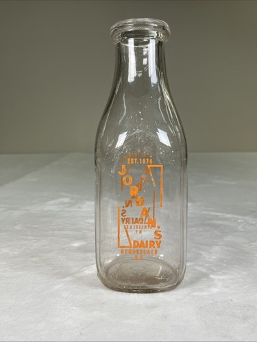 TSPQ Milk Bottle Jordan Jordan's Rensselaer NY RENSSELAER COUNTY 1954 est. 1874 - Picture 4 of 13