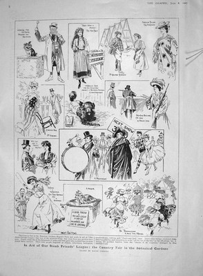 Original alter antiker Druck 1907 Country Fair Botanical Gardens Best Poer Binney