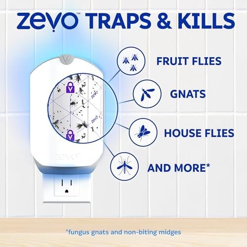 Zevo Flying Insect Trap Plug in UV Light Gnats Flies