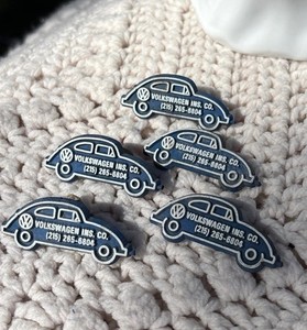 VTG 70s Volkswagen VW Beetle Love Bug Magnet Set Of 5 Blue Refrigerator Magnets