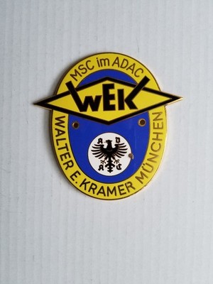 Plakette  ADAC WEK Walter E Kramer München