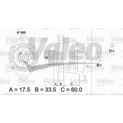 VALEO Generator Lichtmaschine 70A 14V für Vauxhall Chevette Estate Opel Omega B