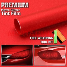 12x48 Matte Glitter Red Tint Headlight Taillight Light Lamp Car Fog Film Sheet