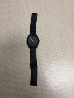 NIXON Time Teller A045 Matte Black / Gold Quartz Wrist Watch - Needs Battery