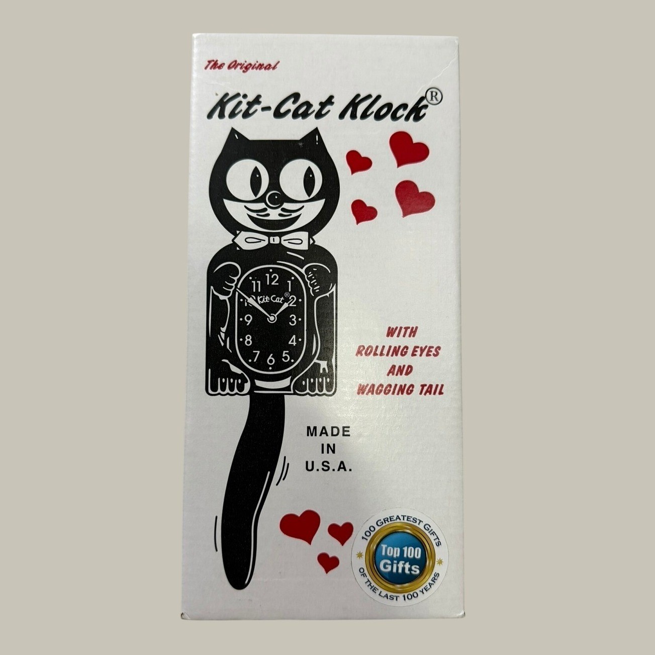 The Original Kit-Cat Klock Black Rolling Eyes Wagging Tail Wall Clock B2 USA