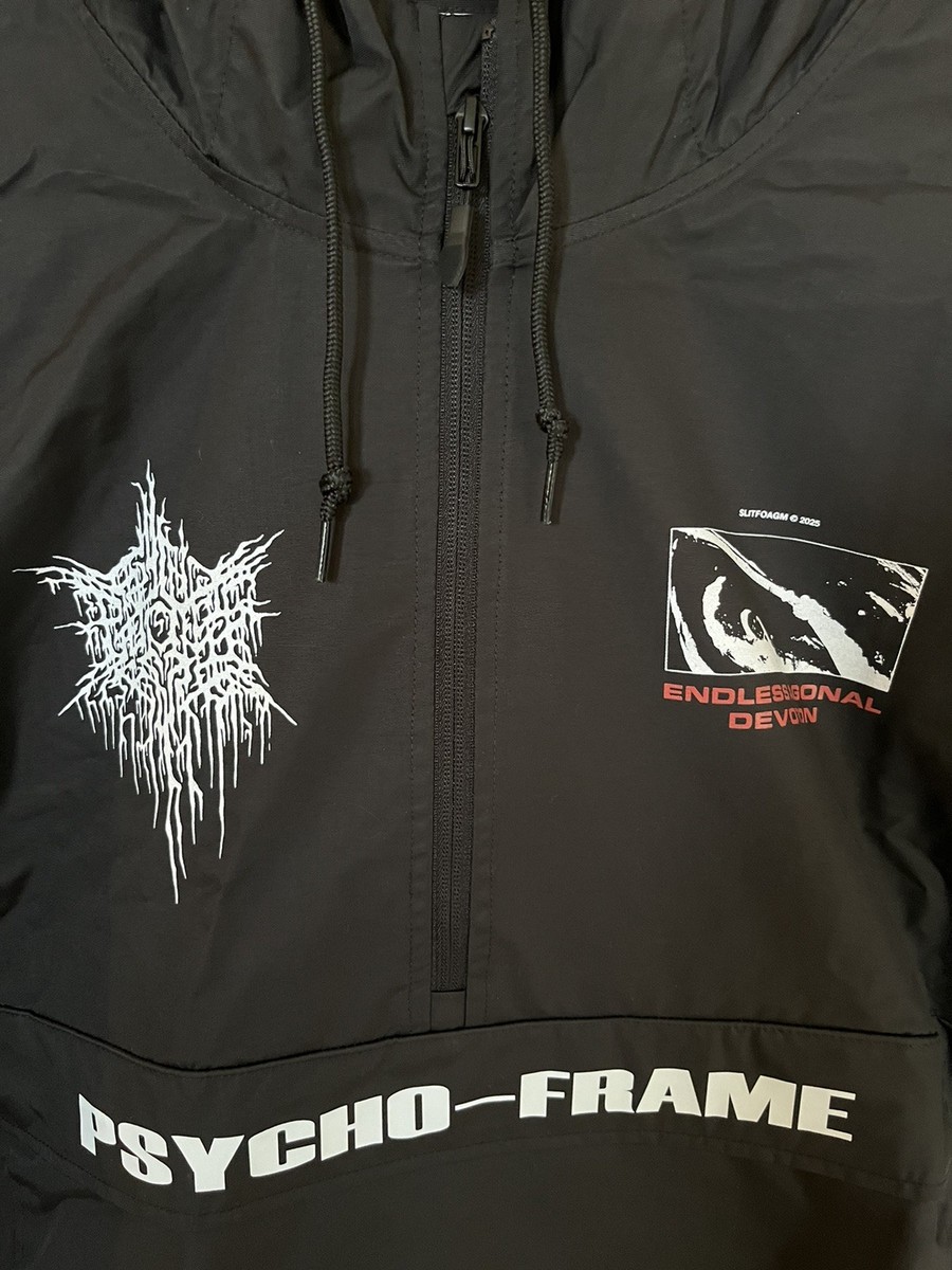 PSYCHO-FRAME Black Windbreaker - Size 2XL - Endless Agonal