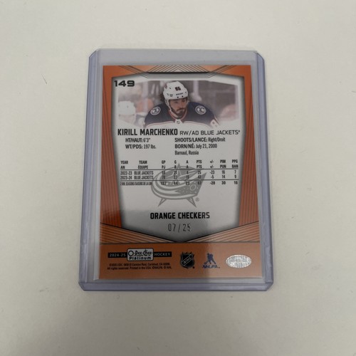 2024/25 O-Pee-Chee Platinum KIRILL MARCHENKO orange checkers #7/25 - Columbus - Bild 2 von 2