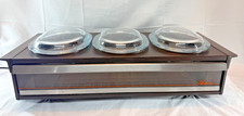 Philips Hostess Food Warmer 3 Pyrex Glass Dishes & Lids Table Top Buffet Working