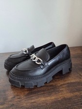 Nobo Chunky Loafers Black Faux Leather Platform Bratz 90s Y2K Style Shoe Women 6