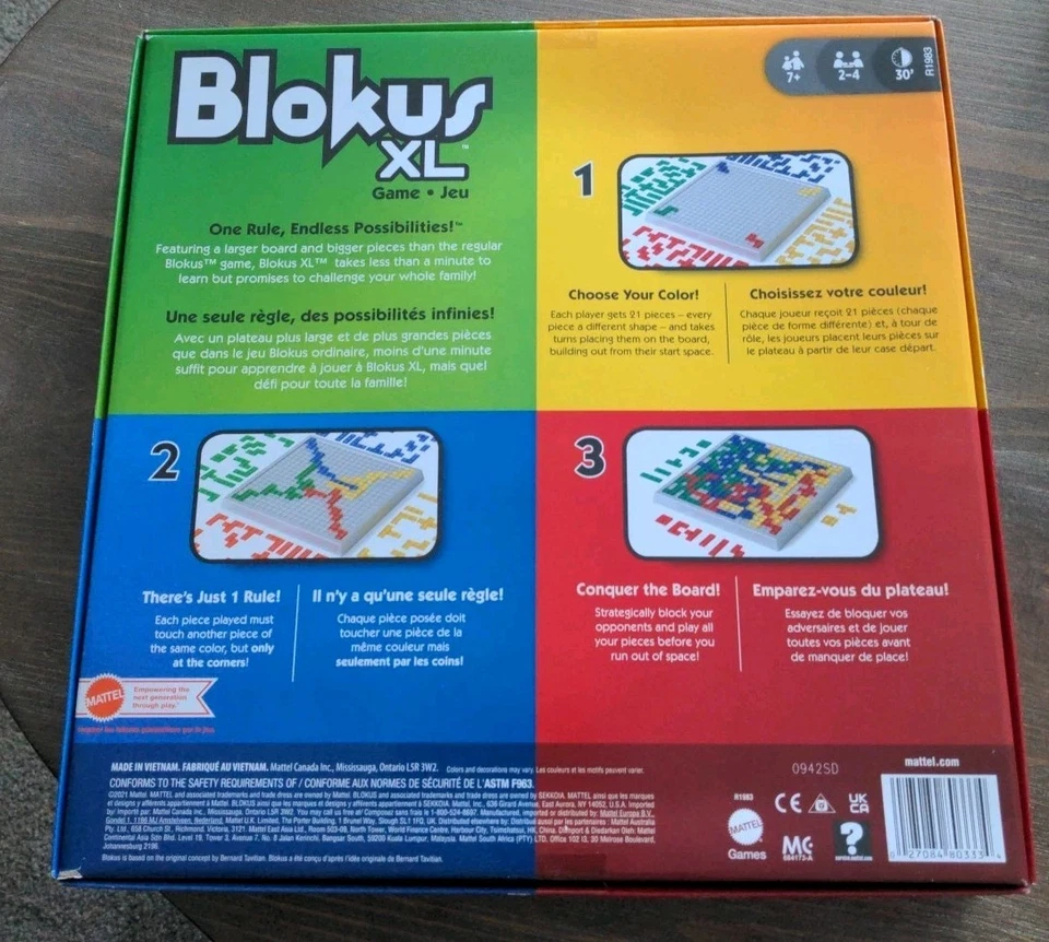 BLOKUS Strategy Board Game Mattel 2008 12" XL 100% COMPLETE TETRIS - Image 2 of 4