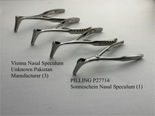 PILLING P27714 Sonneschein Nasal Speculum w 3 Vienna Nasal Specula Lot