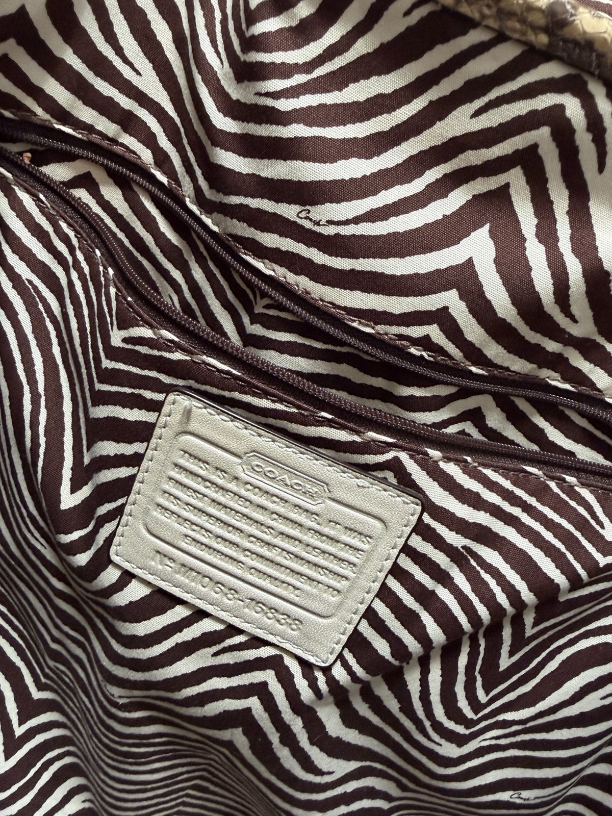 Coach Shoulder Beach Bag Straw Python Leather Gol… - image 9