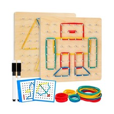 2Pack Wooden Geoboard,Montessori Toy,Graphical Mathematical Educati... Fast Ship