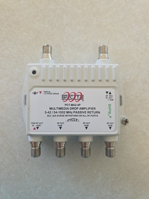 PCT Multimedia Drop Amplifier PCT-MA2-4P, 5-42/54-1002 MHz Passive Return