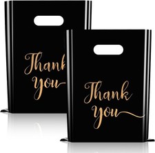 Thank You Merchandise Bags, 100 Pack, 9x12 inches, Extra Thick, Retail Plastic