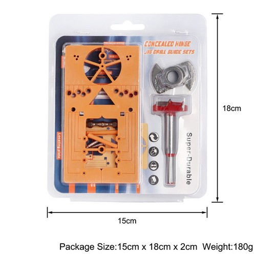Sturdy 35mm Concealed Hinge Jig Kit with Drill Bit for Quick Installations - Picture 8 of 10