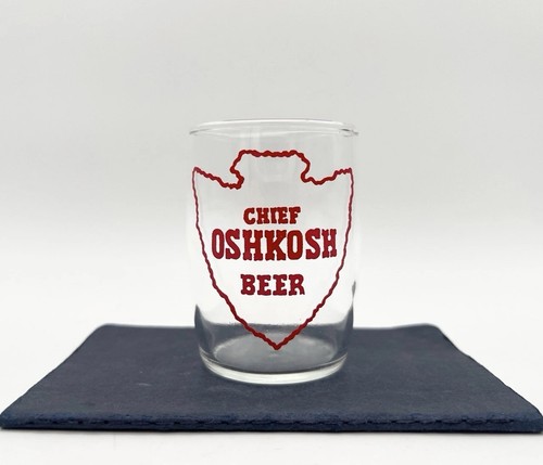 Vintage Chief Oshkosh Beer Glass Arrowhead Logo Wisconsin Brewery