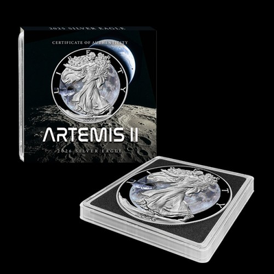 #ad 2026 American Eagle Artemis II NASA Moon Mission 1 oz Silver Coin Colorized $159.00