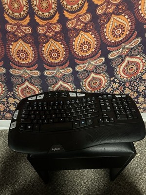 Logitech K350 Wave Keyboard Wireless, No USB Receiver, Tested