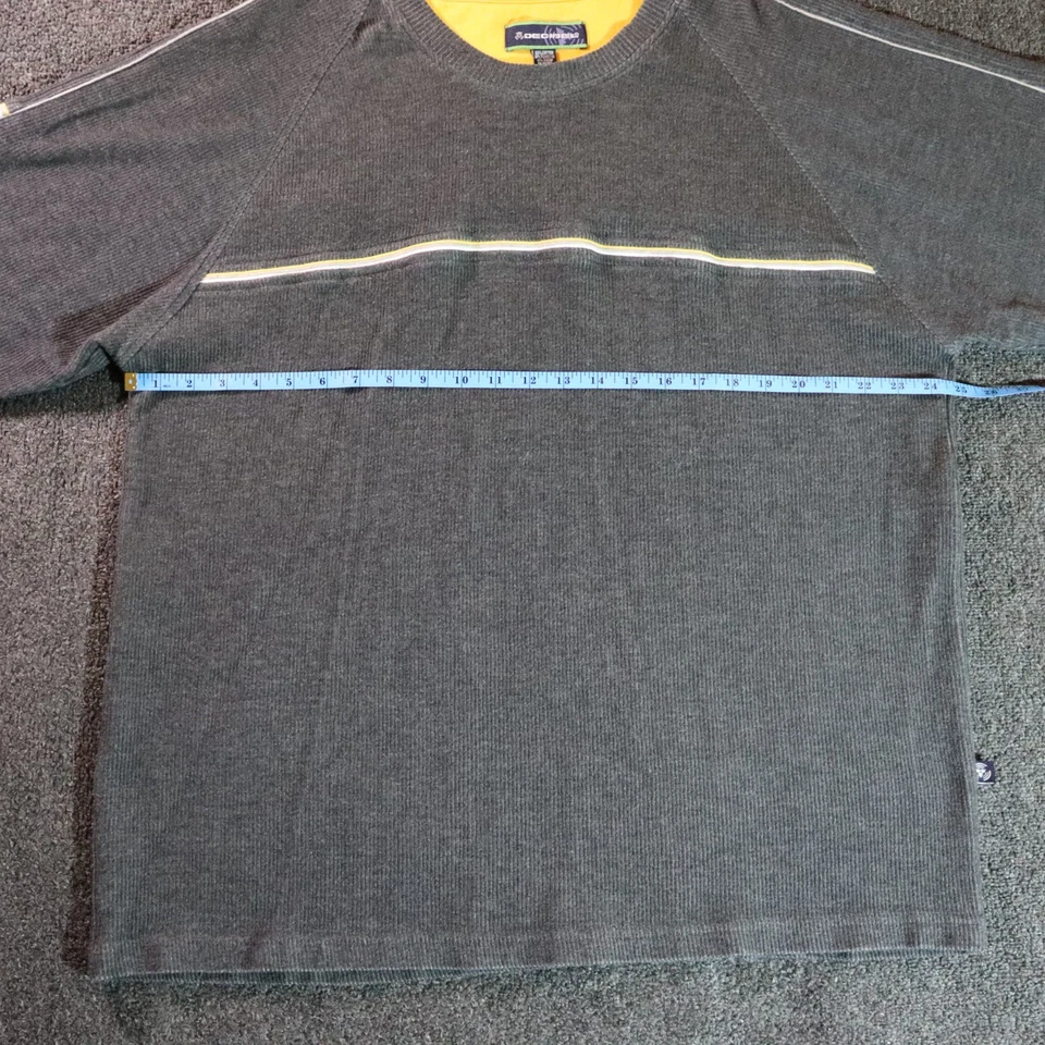 SUÉTER JERSEY GRIS AMARILLO RAYAS RETRO DECIBEL AÑOS 2XL Foto 4 de 4
